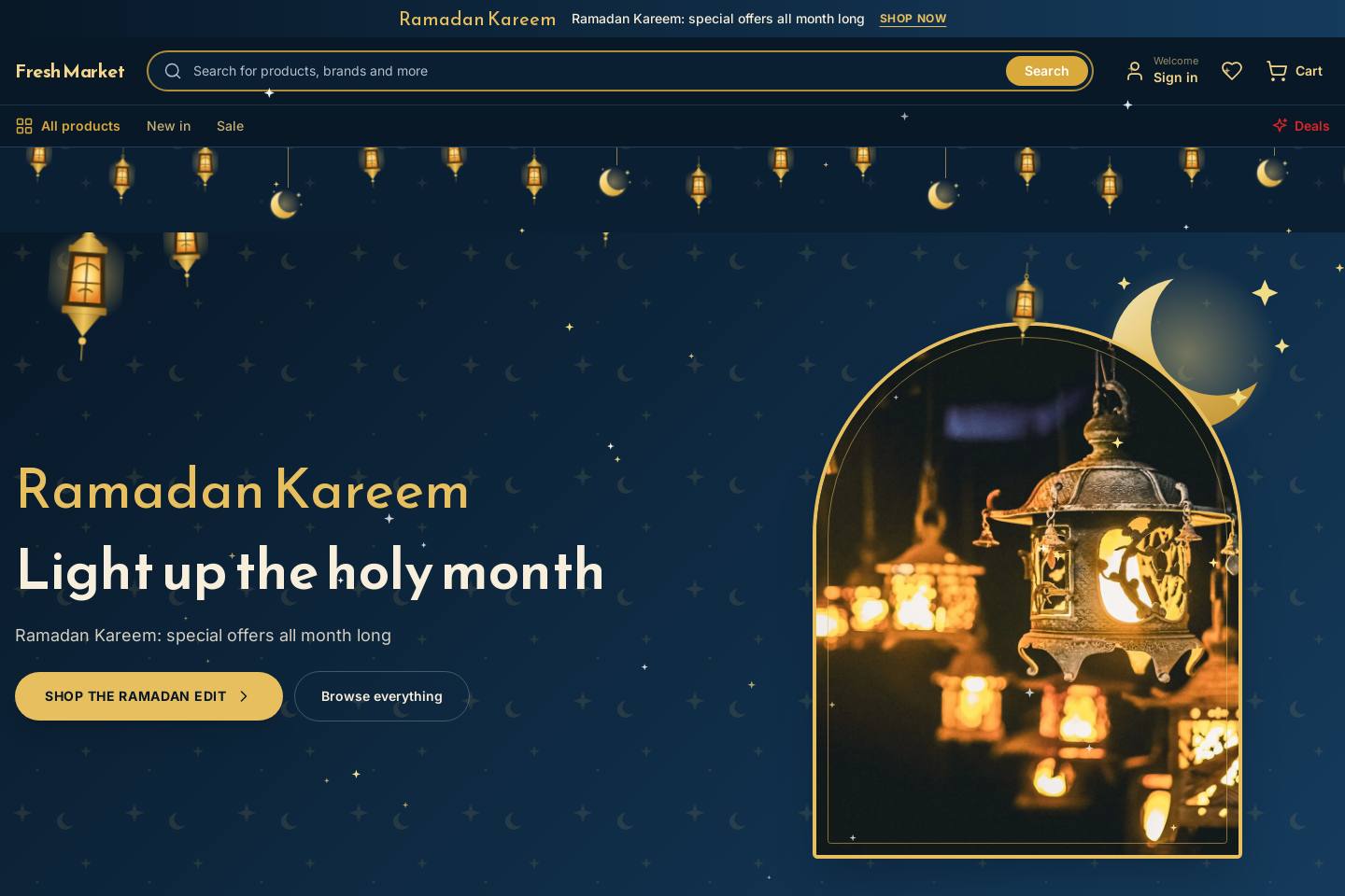 A store dressed for Ramadan